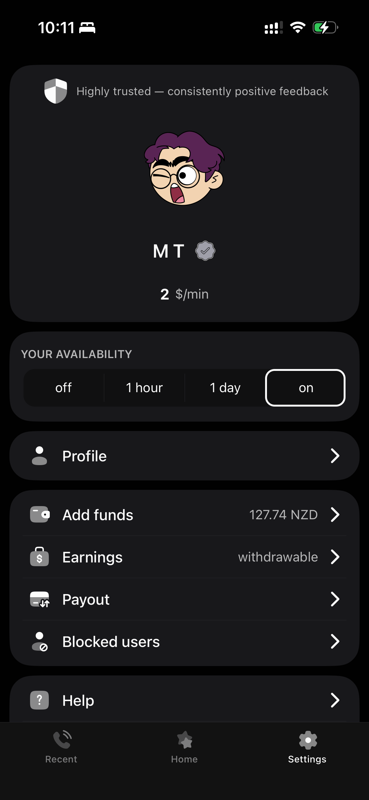 beheard app screenshot showing profile and reviews